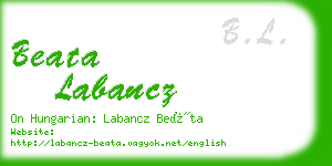 beata labancz business card